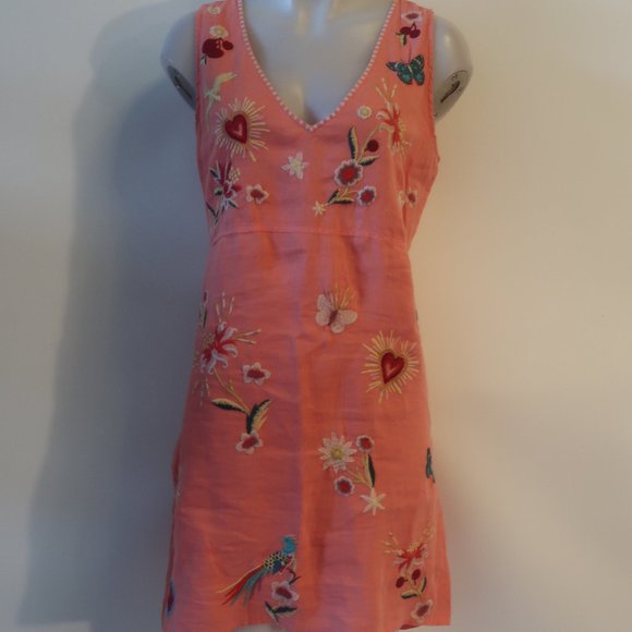 Womens Johnny Was Pink floral Butterfly Dress XS * - Picture 3 of 7